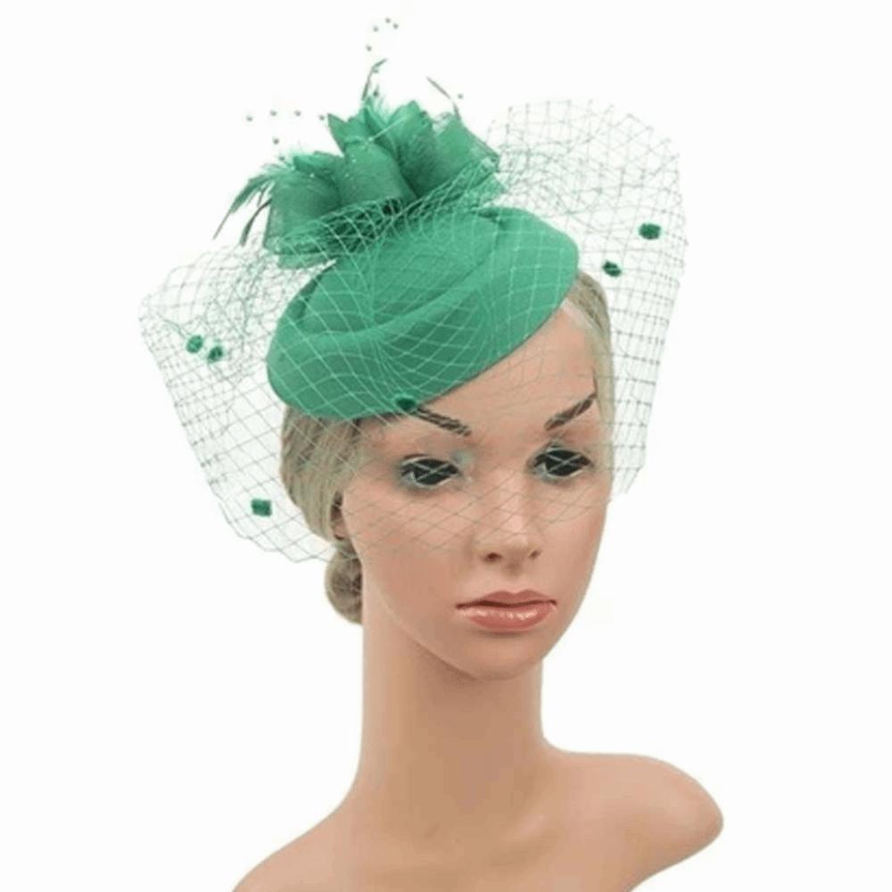 Bride Headdress Mesh Fascinator Hat Sinamay Feathers Party Mesh Hair Band Dance Show
