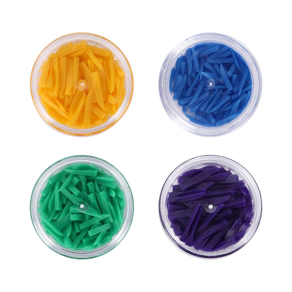 100 teile/schachtel Einweg Dental Keile Medizinische Kunststoff Arc Konkaven Design Diastema Keile Mit Ende Kreisförmige Loch Zahnarzt Pflege Werkzeug
