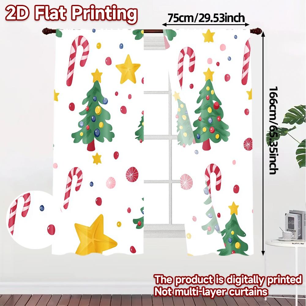 2 Stück, Vorhänge Weihnachtsbaum Geschenk Sterne (2) Chic Vorhänge&Draperien 100% Polyester Vorhänge Vielseitig Alle Dekorativ für Schlafzimmer,