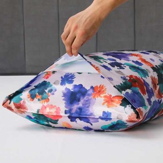 2Pcs/Set Flower Print Satin Pillowcase Envelope Closure Soft Dustproof Wrinkle Free Washable
