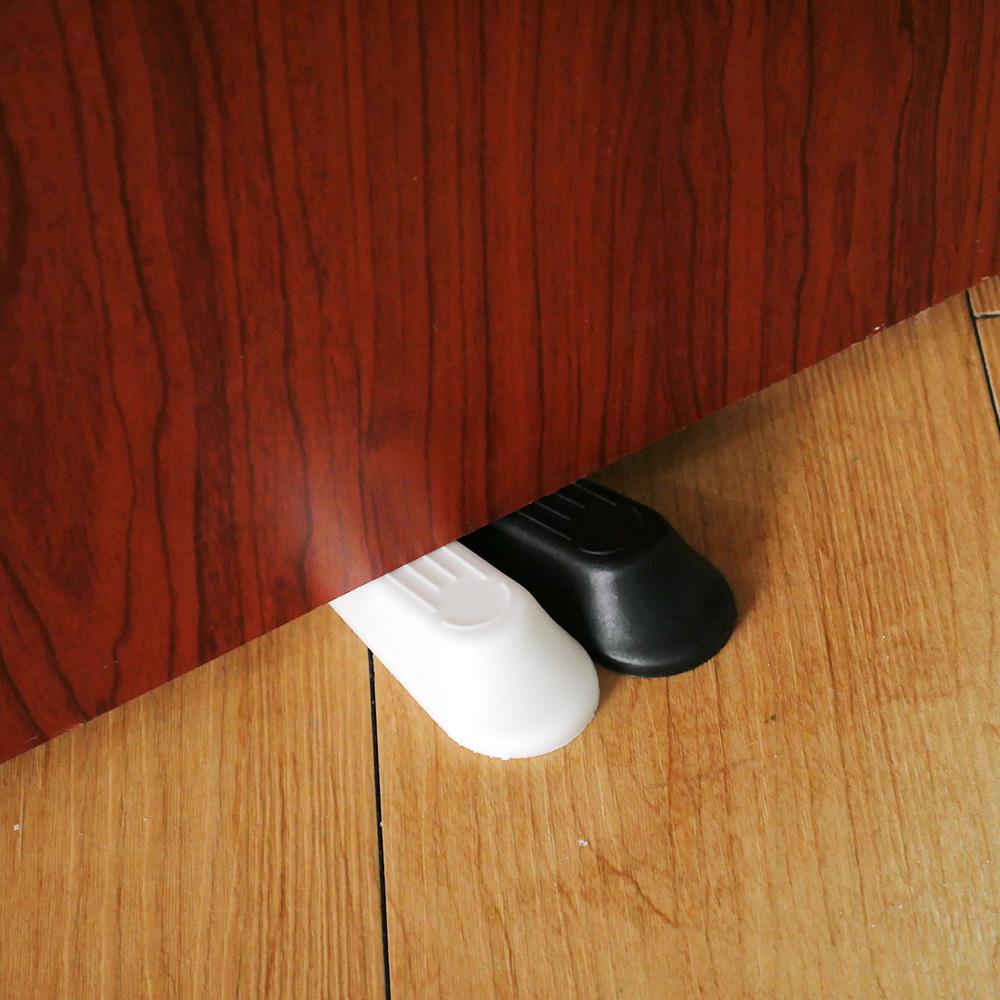 2pcs Black Door Stop Stops Stoppers Wedge Wedges Jam Block Home Office Home Improvement Door Stops Furniture Fittings Wholesale