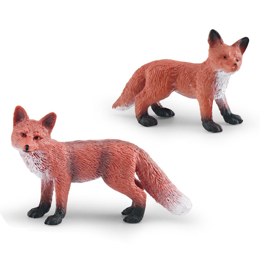 Realistic Pvc Fox Model Toy Set Featuring Four Beautiful Static Red Fox Figurines