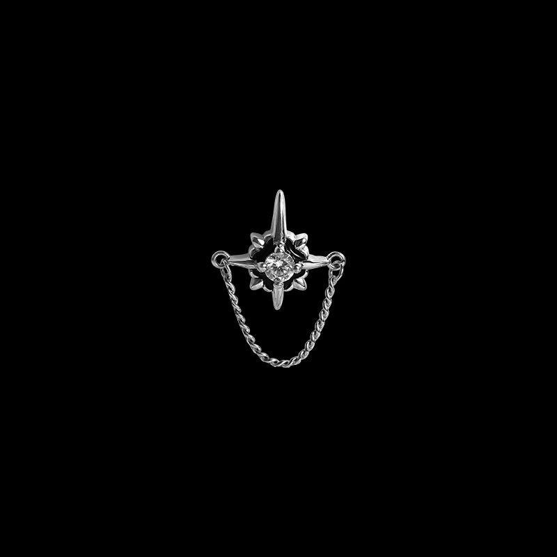 Vintage Zircon Star Chain Earings For Men Unisex Gothic Punk Hiphop Fashion Earings High-end Designer Jewelry Accessories Gift