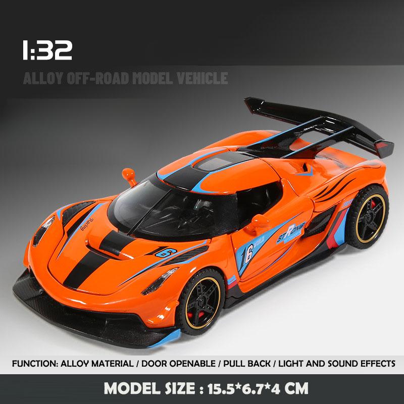 Diecast 1:32 Jesko Super Car Model Sound Light Children Boy Toy Vehicles Collective Miniature Voiture Birthday Gift