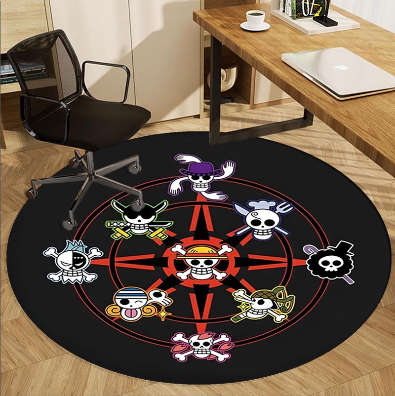 One Piece Pattern Round Rug, Indoor/Outdoor Mat, for Picnic, Gameroom, Bedroom, Office, Living Room, Home Decor Carpet, Birthday Gift