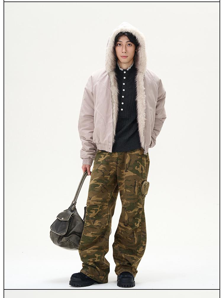 Winter 2025 Men's Plus Velvet Thickened Fur Collar Cotton Jacket - Warm Couple Style