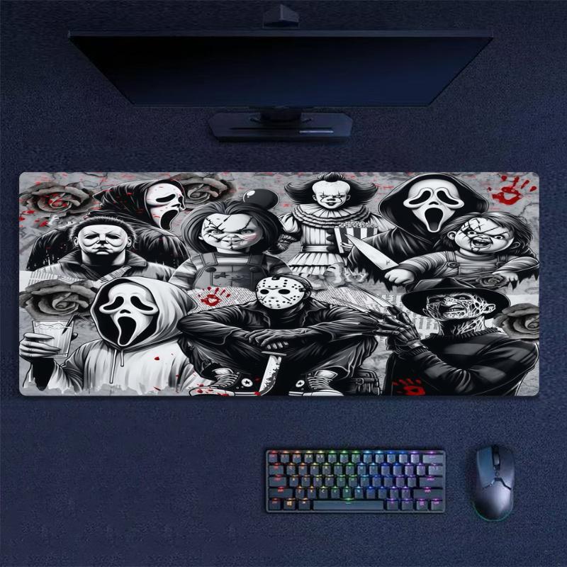 Horror Halloween Color Mouse Pad Large Gaming Table Cushion Non-slip Laptop Tablet Big Mousepad XXL Mat Mini PC Playmat With Lock edge