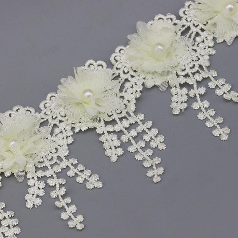(1 Yards/Lot)  80mm Petal Chiffon Lace Fabric Webbing DIY Clothing Decoration Love Gift Ribbons Crafts