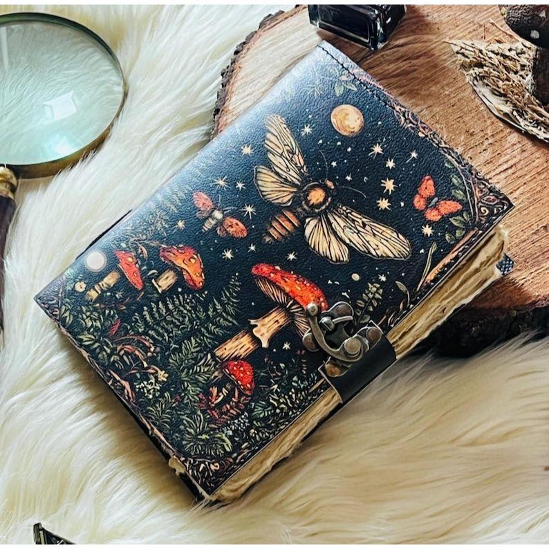 Large Leather Grimoire Journal: Tree of Life Book of Shadows