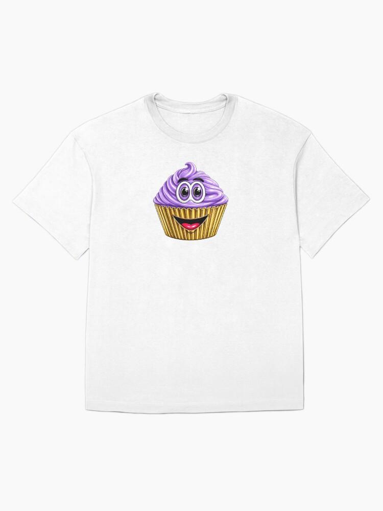 Cupcake & Friends Purple Cupcake Cartoon Oversized Unisex T-Shirt