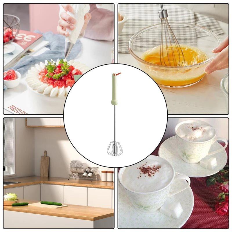 ABZC-Semi Automatic For Baking Cooking Egg Mixer Stainless Steel Whisker Cream Stirrer Cake Food Kitchen Beater Blending