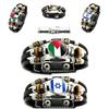 Israeli Palestinian Leather Bracelet European And American Punk Style Multilayered Beaded Bracelet