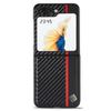 Carbon Fiber PU Leather Phone Case For Samsung Galaxy Z Flip 7 FE 6 5 4 3 Flip7 Flip6 Flip5 Flip4 5G Hybrid Hard Cover
