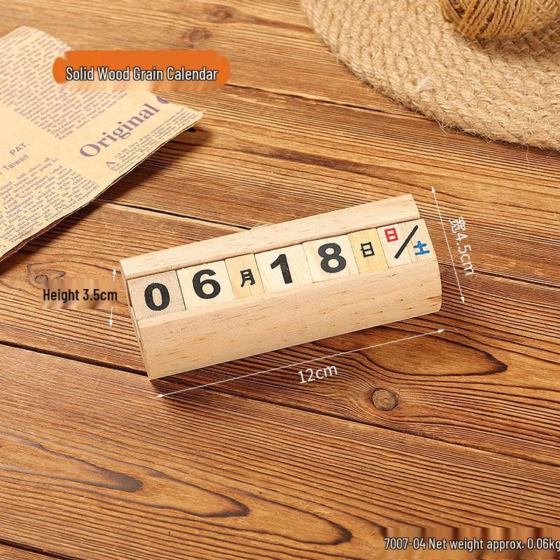 Simple Wood Flip Calendar: Perpetual Desk Ornament & Photo Prop