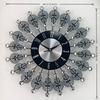 Crystal Leaves Wall Clock None-Ticking Silents Battery Operated Clocks Decorative Wall Clocks for Living Room Decors