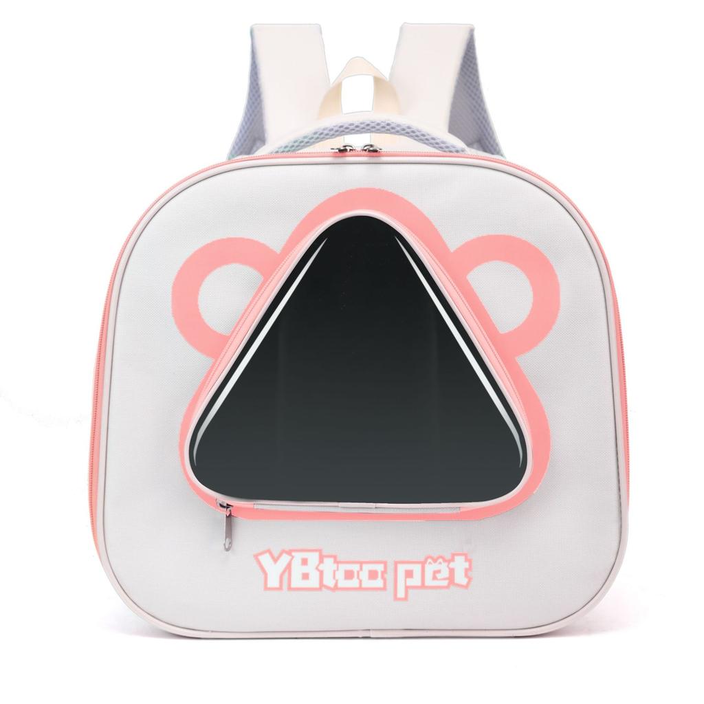 Katzenrucksack zum Ausgehen Tragbar Doppelschulter-Katzenbeutel Haustier-Schulranzen Transparent Große Kapazität Sommer Atmungsaktiv Hundetaschen