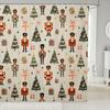 Merry Christmas Shower Curtain For Bathroom Decor Xmas Santa Claus Bath Curtain Cute Snowman Bathroom Accessories Red Waterproof