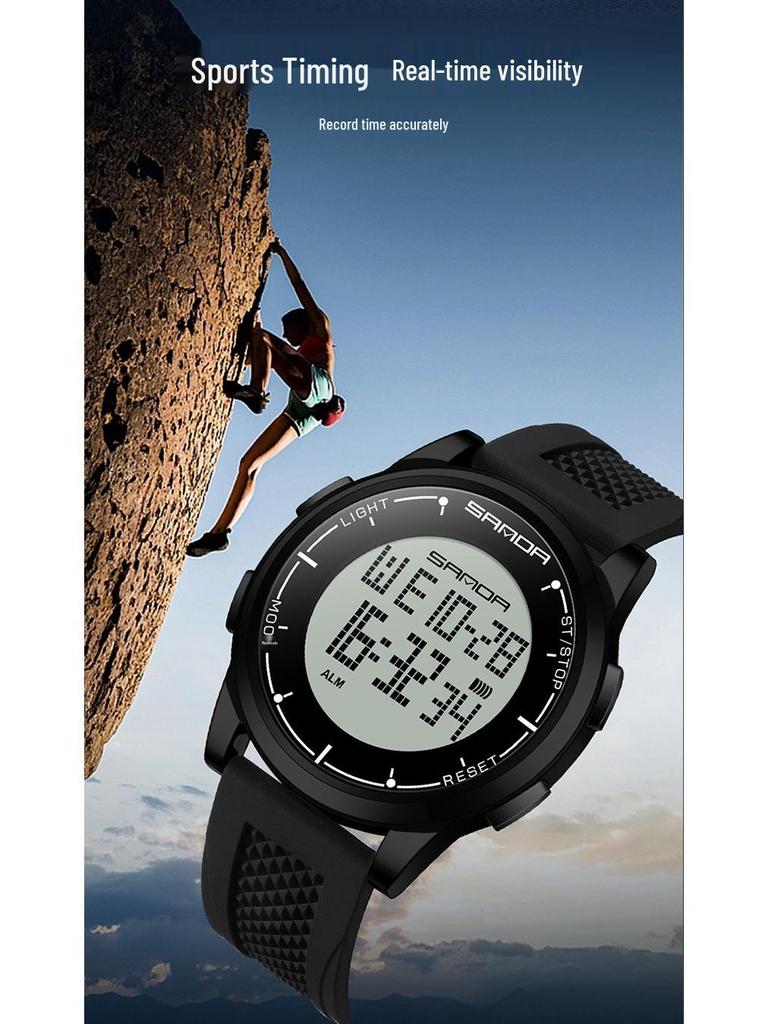 Sanda Luminous Men's Multifunctional Waterproof Digital Watch with Stopwatch and Alarm Clock  