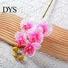 Fake Floral Decoration Artificial Moth Orchids with Stem Realistic 5 Head Phalaenopsis Flower Indoor Decor Flowers Home Office Table Centerpiece Faux