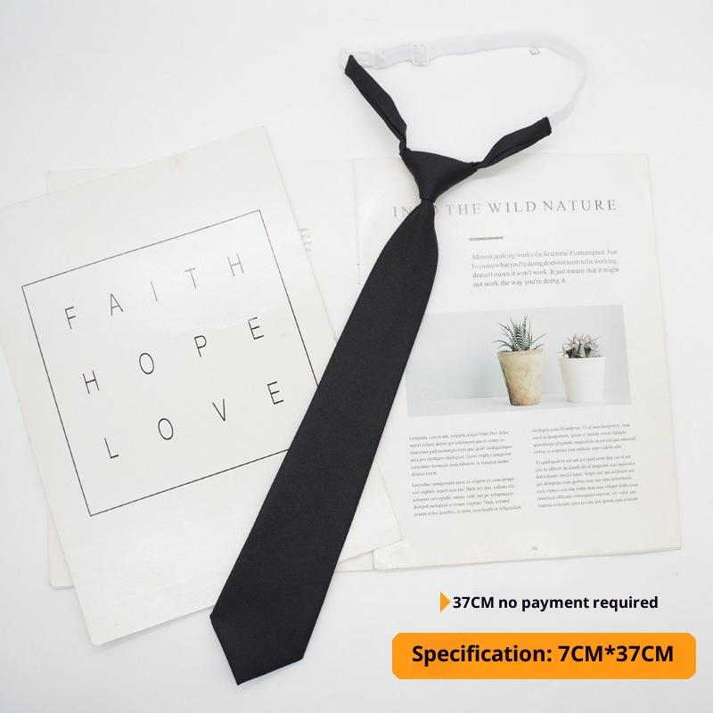 Solid Color Children'S Snap Tie Basic Black Short Student Casual All-Match Tie Male Female Accessories