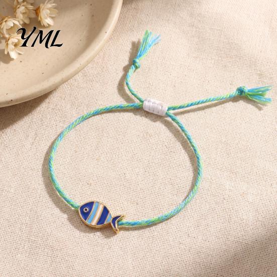 Bunte Freundschaftsbänder Kleiner Fisch Handgemachtes Geflochtenes Armband, Boho Süß Gewebtes Sommer Strand Handgelenk Zubehör Schnur Verstellbares Armband