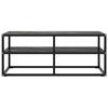VidaXL Meuble TV noir avec verre marbre noir 100x40x40 cm