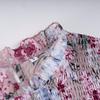 Women Floral Printed Casual Loose Fit Dress Long Sleeve Short O Neck All Match