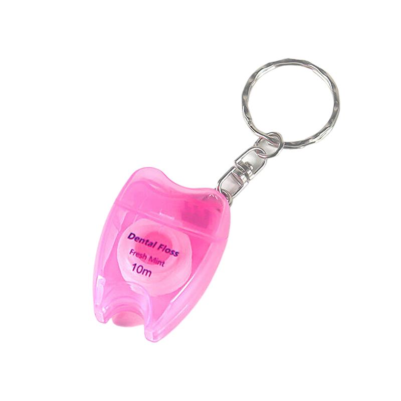 1Pcs Box Mint Dental Floss Roll Keychain Cleaning Oral Tools Dental Floss Stick Adult Home Set Cleaning Interdental Brush