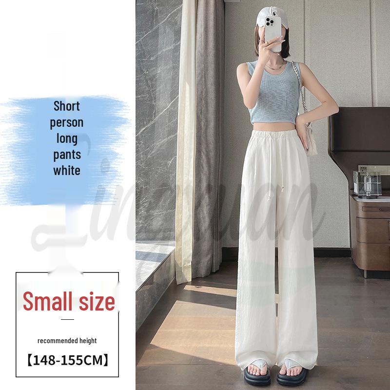 2026 Summer Tencel Linen High-Waisted Wide-Leg Lace Pants for Women