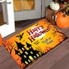 [2D FLAT] Happy Halloween Trick Or Treat Haunted House Pumpkin Bat Dead Tree Full Door Mat Non-Slip Durable Flannel Mat 1.02cm Sponge Thickness Machin