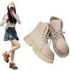 Fashion SyfIyno Autumn Winter Retro Fashion Platform Women's Boots Designer Luxury Leather  Shoes Female Casual Solid Color Motorcycle