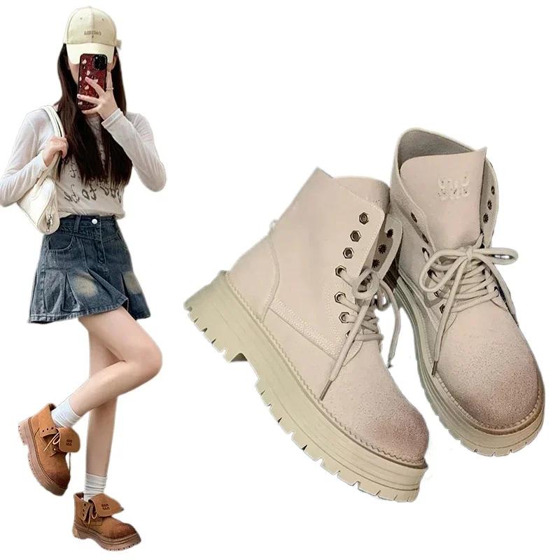 Модные женские сапоги SyfIyno осень-зима ретро-мода на платформе — фото 5