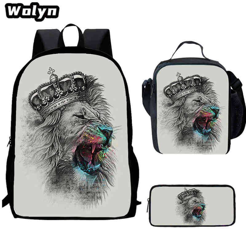 Lion King Schoolbag High Definition Printing Multi-Function Cross-Border Burden Reduction Large Capacity Backpack
