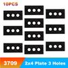3709 2x4 Plate 3 Holes Reinforced DIY Building Blocks Accessories Hole Bricks Suitable For All Brands Small Particles Toy