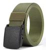 Solid Simple Color Plastic Buckle Mens Nylon Woven Waist Belt For Daily Use