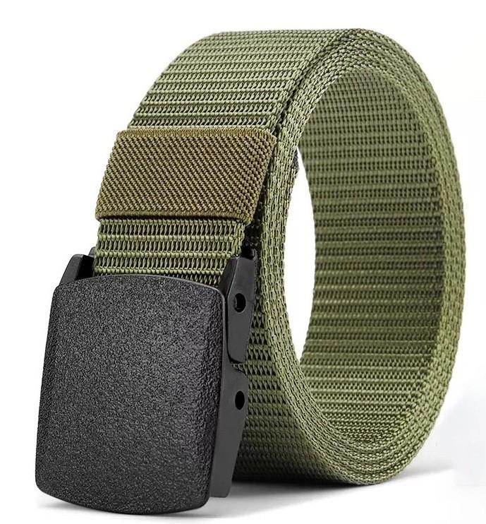 Solid Simple Color Plastic Buckle Mens Nylon Woven Waist Belt For Daily Use