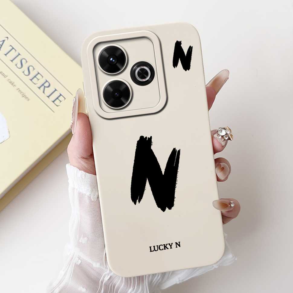 Casing For Xiaomi Redmi 13 Case Luxury Letter Cover For Redmi 12 13 Redmi13 Redmi12 4G Silicone Soft Shockproof Back Cover