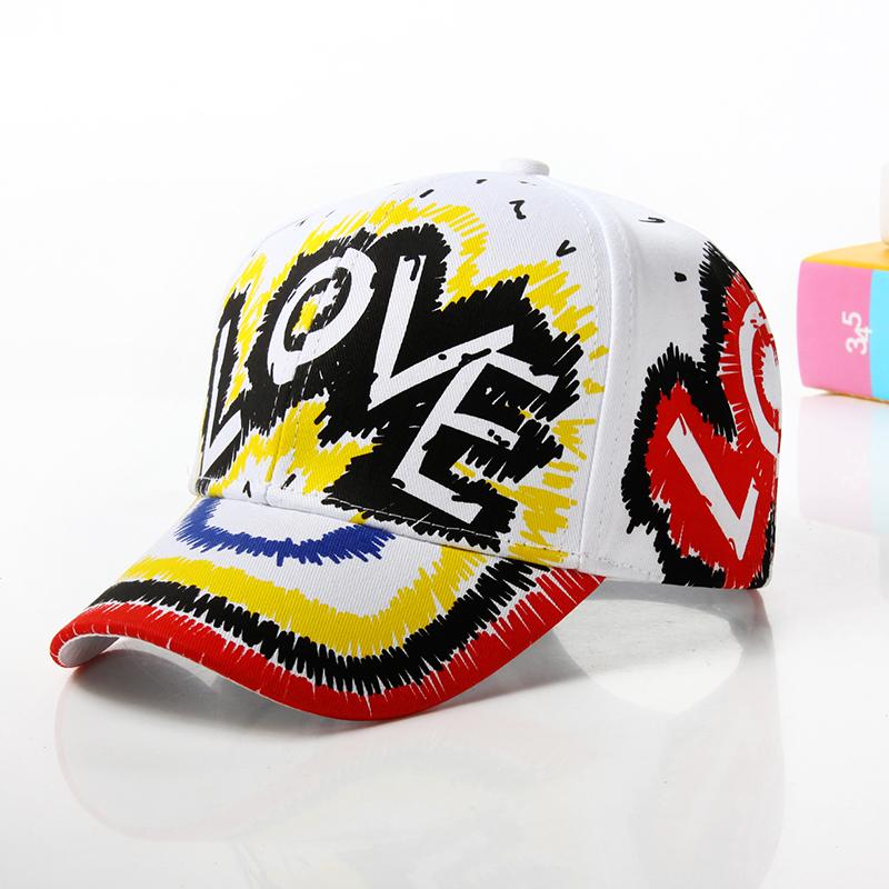 Fashion cotton Graffiti boy girl Baseball caps Children Printed snapback hat Kids Popular hip hop hat Cap hot sell