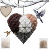 Handmade Fiber Bird Nesting Heart, Birds Nests Material Holder, Hummingbird Nest Boxes for Outside, Nester Houses Design, Dual-Season Outdoor Bird She