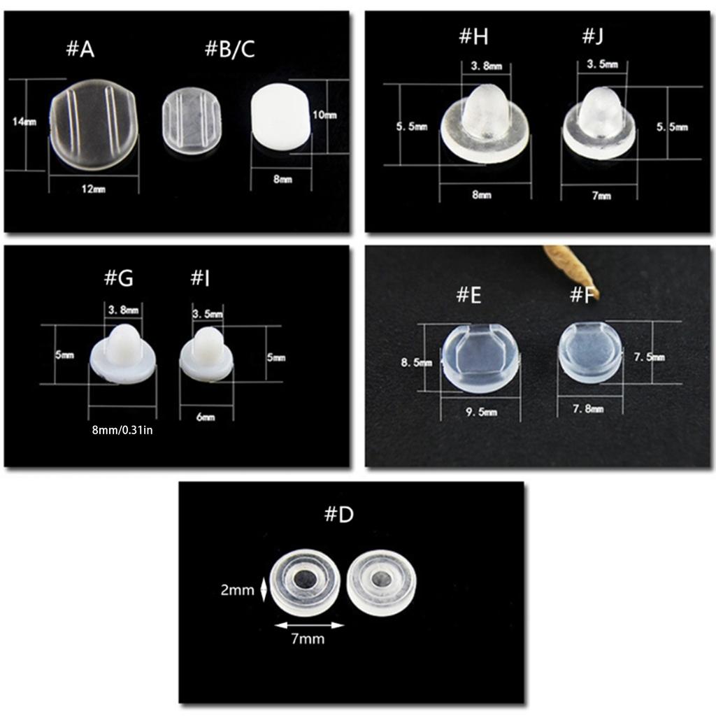 100 Pieces Clear Silicone Earring Pads Portable Anti Pain Earring Cushion Gifts