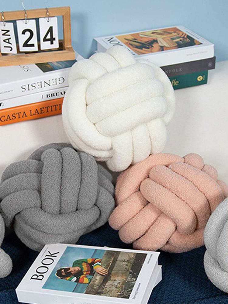 Woven Ball Pillow, Knotted Cushion with Backrest, Perfect for Sofa Decoration For Home, Bedroom Decoration