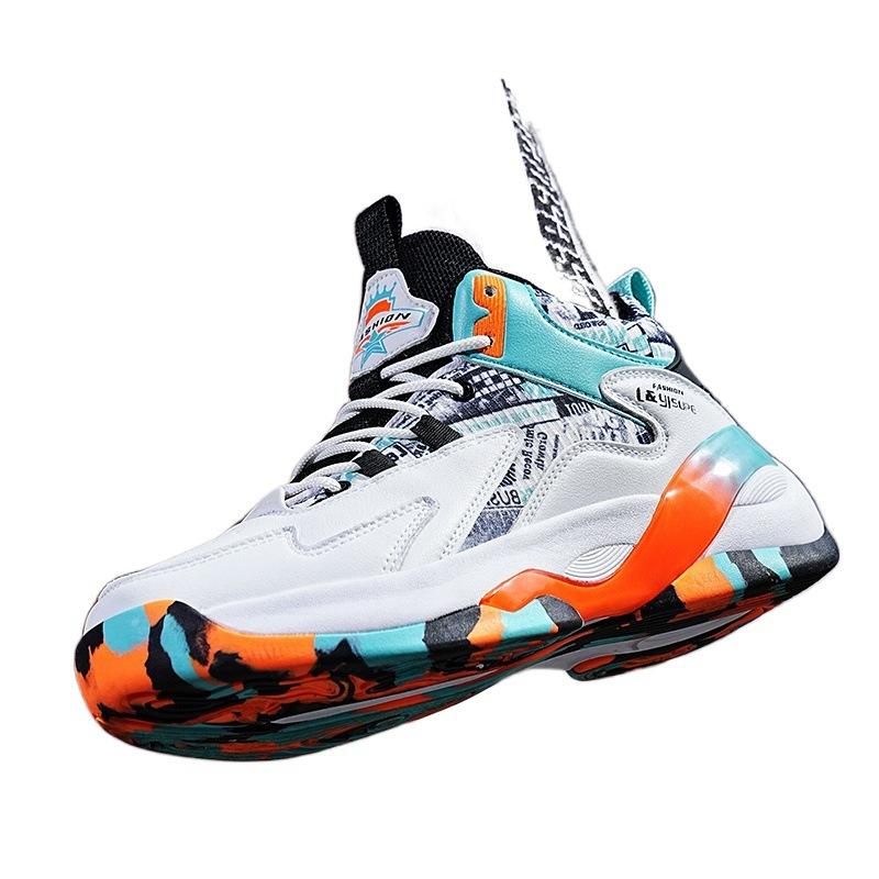New Summer Microfiber Leather Sneakers Men's Shoes Primary and Secondary School Students Breathable Casual Non-slip Rubber Sole Basketball Shoes