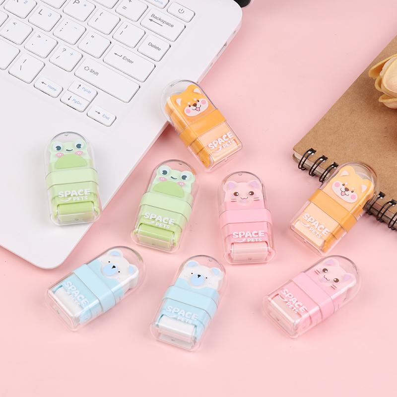 2 Piezas/Set Borrador de Rodillo Borrador con Forma de Animal Limpia Pocas Virutas Lindo Borrador de Dibujos Animados