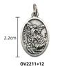 Breloques métalliques réversibles pour colliers, bracelets, accessoires de bricolage, grande médaille ovale de saint pour tout type de chaîne ou de collier, bijoux chrétiens