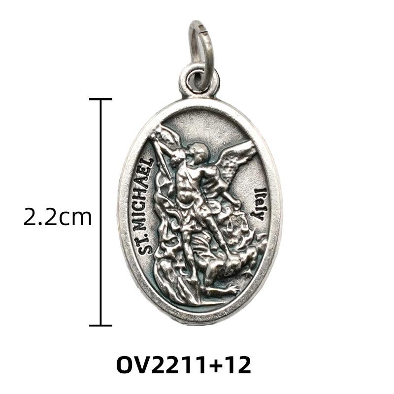 Breloques métalliques réversibles pour colliers, bracelets, accessoires de bricolage, grande médaille ovale de saint pour tout type de chaîne ou de collier, bijoux chrétiens