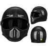 Fiberglass Retro Full Face Motorcycle Helmet Men Women Small Shell Pig Nose Design Harley Cruiser Style