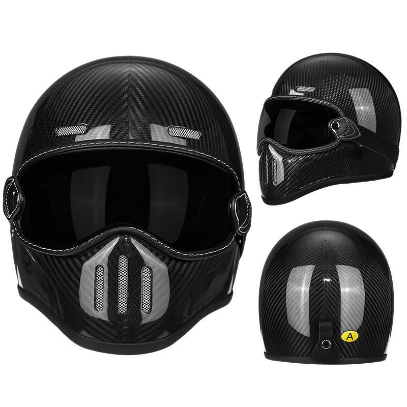 Fiberglass Retro Full Face Motorcycle Helmet Men Women Small Shell Pig Nose Design Harley Cruiser Style