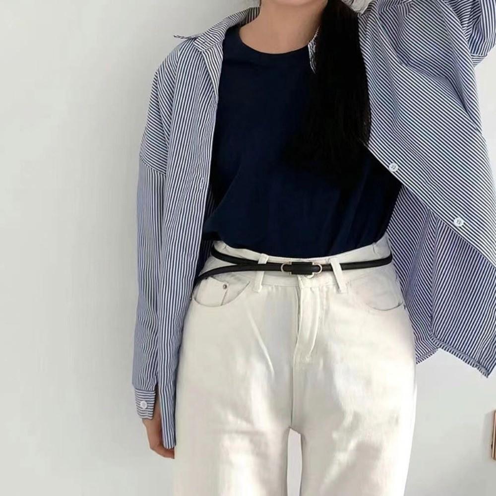 PU Leather Slim Belt Thin Dress Belt Simple Waist Belt  Women Accessories