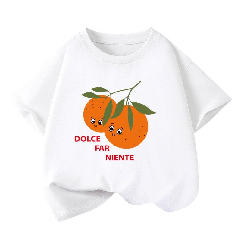 2026 Casual and Elegant Star Letter Pattern Printed Comfortable Round Neck Short Sleeved Solid Color Top Children's T-shirt