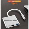 Adaptateur multiport USB-C - 3-en-1 - HDMI 4K - USB 3.0 - Charge PD 87W